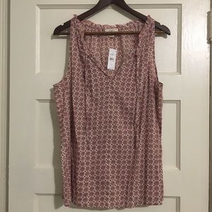NWT Loft sleeveless red/white flowy top